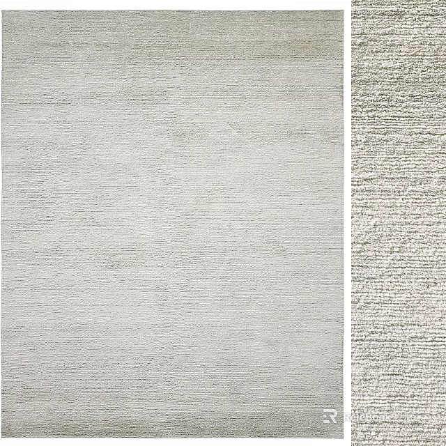 Light Gray Square Rug With Textured Surface For Modern Living Room Decor 3d model 