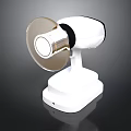 White Compact Security Camera Electronic Device With Round Lens And Stable Base