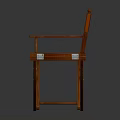 Stylish Folding Leisure Chair with Brown Wooden Frame Red Cushion and Armrests