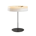 Two Modern Table Lamps With White Round Shade And Black Base Design 3d model