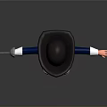 3D Pirate Character Featuring Blue Coat Green Pants Black Hat Beard Outstretched Arms Holding Knife