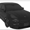 Black Porsche Cayenne SUV with Sporty Modified Exterior Design and Modern Building Background