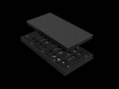 Public Facility Outdoor LED Display Module With Dot Matrix Screen And Control Base Structure 3d model