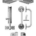 Modern Casement Windows with Metal Frame Structure and Hardware Components