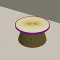 Round Coffee Table With White Tabletop And Dark Modern Base Design 3d model