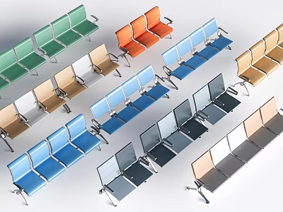 Modern service hall bench hall rest chair row chair waiting chair 3d model