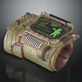 Vintage Green Military Style Weapon With Screen Display Buttons Knobs And Barrel Structure 3d model