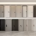 Interior Hinged Doors With Various Colors And Modern Handle Designs 3d model