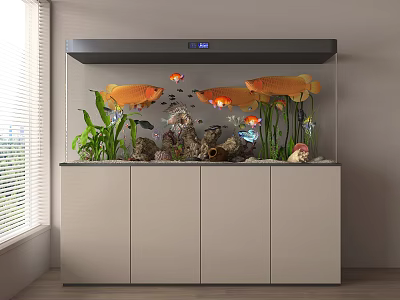 Modern fish tank aquarium ornamental fish 3d model Modern fish tank aquarium ornamental fish 3d model