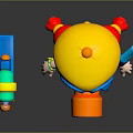 Cute Cartoon Character Kids Toy With Yellow Body Blue Goggles Snorkel And Small Accessory