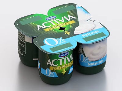 Activia 0 Fat Naturale Yogurt Packaging 3d model