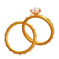 Modern Diamond Ring Ring Gold Ring 3d model