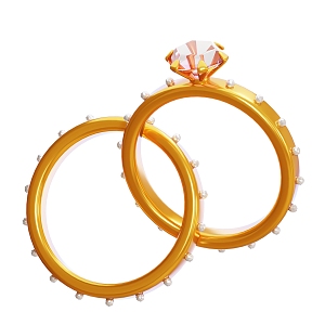 Modern Diamond Ring Gold Ring 3d model