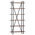 Modern Shelving Unit With Black Metal Frame And Wooden Shelves For Home Storage