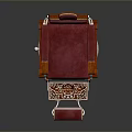 Classic Red Padded Armchair With Wooden Frame Comfortable Upholstery And Footrest Design
