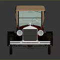 Vintage Red Truck With Tan Top Wooden Bed And Red Spoke Wheels