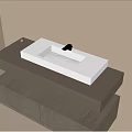 Modern White Bathroom Sink With Chrome Faucet And Vase Flowers On Countertop