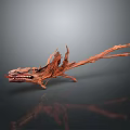 Detailed Carved Wooden Dragon Sculpture With Long Body And Open Mouth Artistic Design