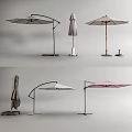 Outdoor Patio Umbrellas With Curved Straight Pole Designs Beige Pink Striped Canopies And Stable Bases