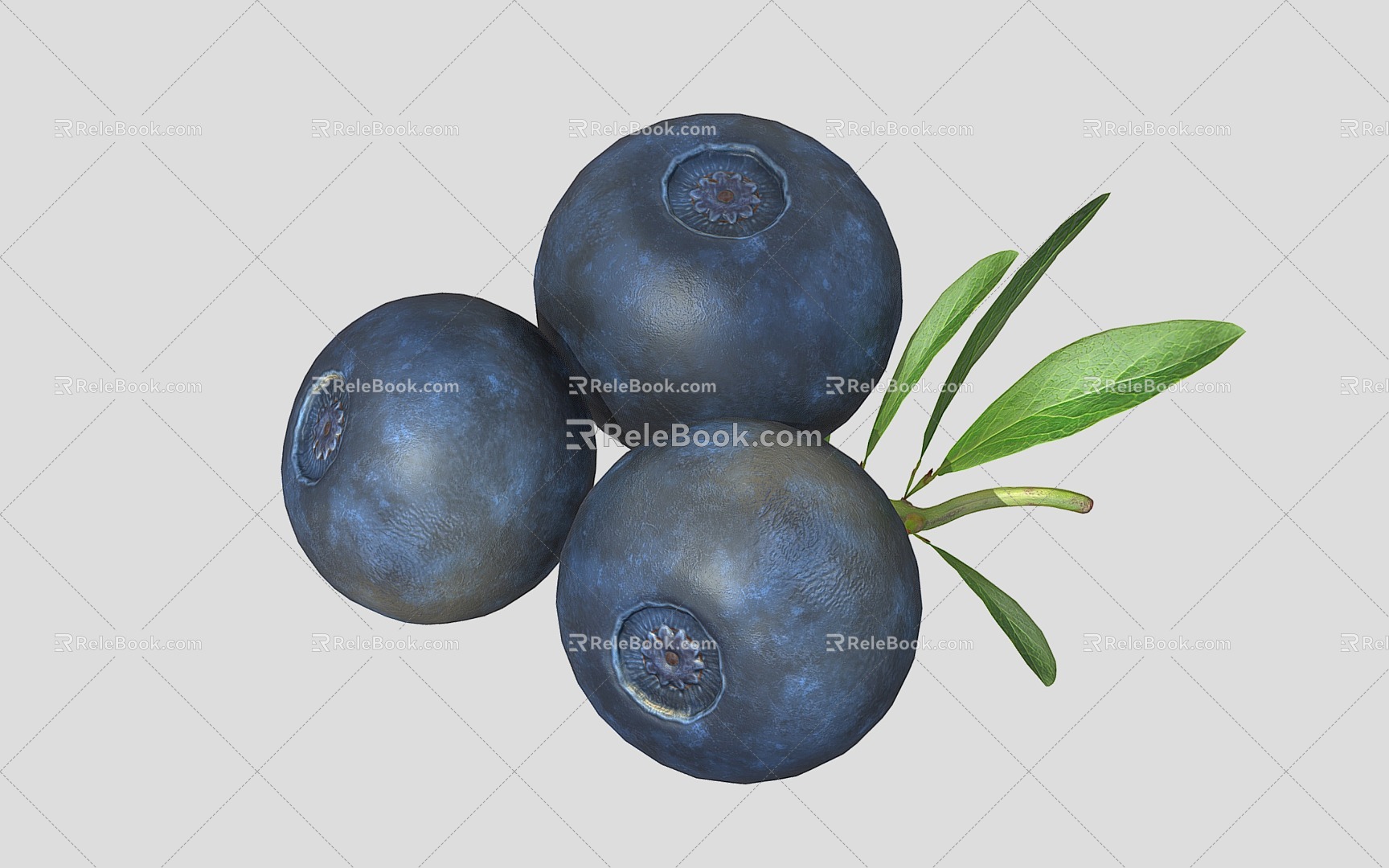 Modern Blueberry Fruit 3d model