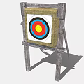 Outdoor Wooden Stand Archery Target Sports Equipment Featuring Colorful Bullseye Rings Design