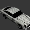 Classic White Sports Car With Vintage Design And Sleek Body On Red Background