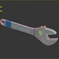 Adjustable Wrench Blue Handle Metal Construction Professional Hardware Tool with Reflective Surface
