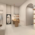 Elegant Minimalist Women Clothing Store Interior With Soft Lighting And Neat Fashion