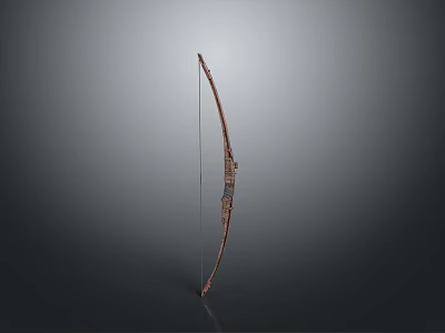 Traditional Wooden Bow As Ancient Weapon With Intricate Design And Craftsmanship Details 3d model