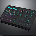 Professional Audio Mixer Console With Black Body Colorful Backlight Knobs Sliders And Buttons