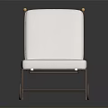 Modern Lounge Chair Furniture With White Cushion And Metal Frame Design