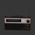Vintage Radio With Leather Handle Antenna And Control Panel Knobs