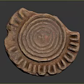 Handcrafted Ceramic Vessel Featuring Spiral Pattern Scalloped Edge And Rustic Red Brown Surface 3d model