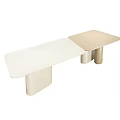 Nordic Italian Stitching Long Table Long Dining Table 3d model
