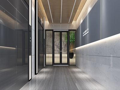 Modern elevator room 3d model