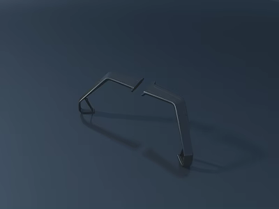 Metal Bracket Structure With Curved Arms Supporting Feet And Reflective Surface On Dark Background 3d model