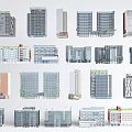 Various Modern Office Buildings Featuring Diverse Architectural Facades And Exterior Designs