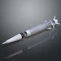 3D Rendered Modern Military Missile Featuring Sleek Metallic Body And Rocket Propeller Design
