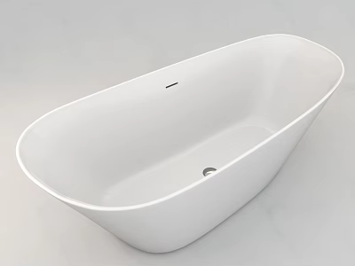 White Freestanding Bathtub With Modern Oval Design And Sleek Surface For Contemporary Bathroom 3d model