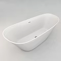 White Freestanding Bathtub With Modern Oval Design And Sleek Surface For Contemporary Bathroom