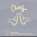 Neon Light Fixture Set with Cheers Lettering and Clinking Beer Bottle for Home Bar