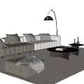 Modern Italian Sofa Coffee Table Combination Leather Sofa Single Sofa Multi-Person Sofa Living Room Sofa Floor Lamp Sofa Stool Side Table Leisure Chair 3d model