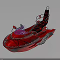 Modern Red Jet Ski With Transparent Body Chain Decorations And Stylish Seat