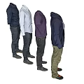 Men's Casual Clothes Display Featuring Hoodie T Shirt Shirt And Pants On Mannequins