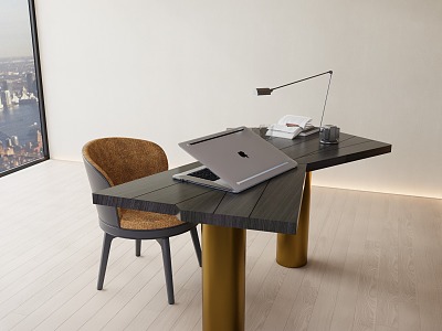 Desk and chair combination model