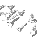 Modern Multiplayer Swimming Characters 3d model