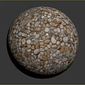 Pebble Covered Decorative Sphere With Textured Surface For Home Decor