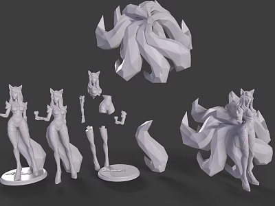 LOL Ali Hero League Beauty Girl Hand Print Fox Characters 3d model