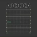 Decorative Metal Fence With Grid Panel Design Top Spikes Vertical Posts And Stable Base 3d model
