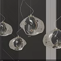 Transparent Glass Pendant Lights with Irregular Shape and Glossy Modern Design Finish